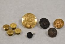 Nine Military Buttons