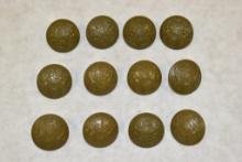 British. Twelve Military Buttons