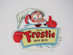 1950s Frostie Root Beer single-sided vacuum formed display sign.