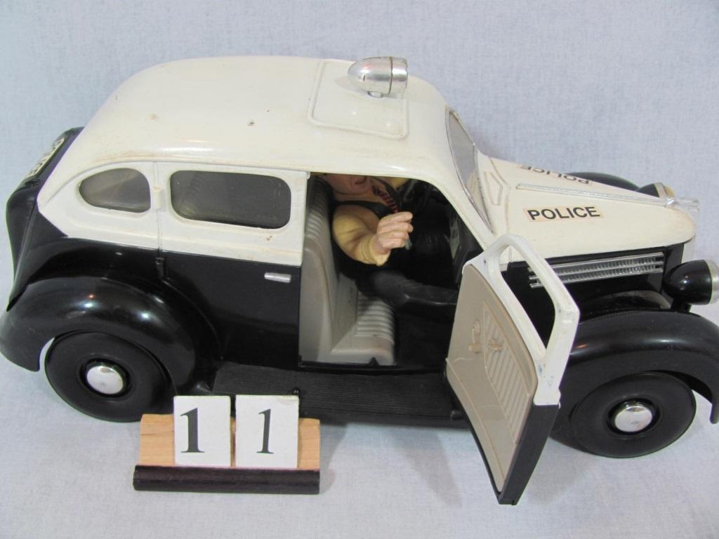 1 in lot, Police Car 12" Hard plastic police car with headlights and top li