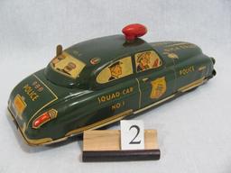 1 in lot, Dick Tracey tin, wind-up, Squad Car No. 1 , licence LM 52, with l