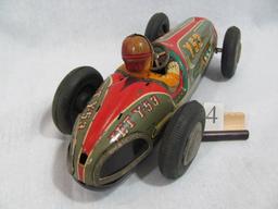 1 in lot, tin Racing Car 12", JET Y53 with tin driver, detailed lithographi