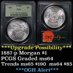 PCGS OGH 1887-p Morgan Dollar $1 Graded ms64 by PCGS