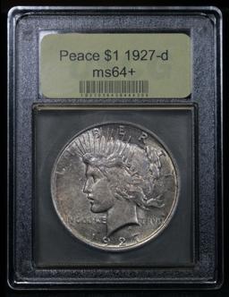***Auction Highlight*** 1927-d Peace Dollar $1 Graded Choice+ Unc by USCG (fc)