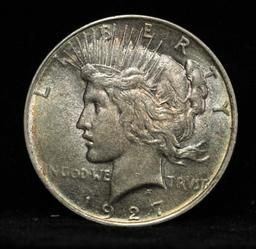 ***Auction Highlight*** 1927-d Peace Dollar $1 Graded Choice+ Unc by USCG (fc)