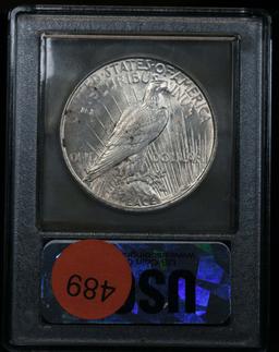 ***Auction Highlight*** 1923-d Peace Dollar $1 Graded GEM Unc by USCG (fc)