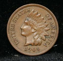 1909 Indian Cent 1c Grades Choice AU/BU Slider