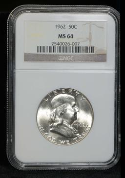 NGC 1962-p Franklin Half Dollar 50c Graded ms64 by NGC