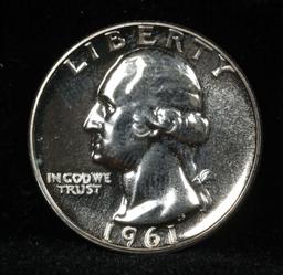 1961 Washington Quarter 25c Grades GEM++ Proof