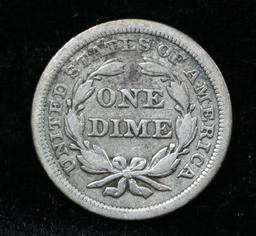 1856-p Seated Liberty Dime 10c Grades vf details