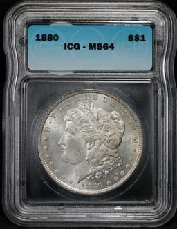 1880-p Morgan Dollar $1 Graded ms64 by ICG