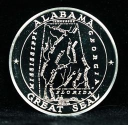 1976 Franklin Mint .925 Fine Sterling Silver Proof Round Alabama 1 oz. Grades