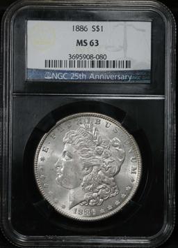 1886-p Morgan Dollar $1 Graded ms63 by NGC