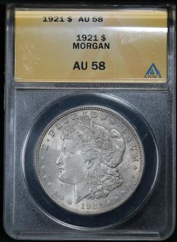 ANACS 1921-p Morgan Dollar $1 Graded au58 by Anacs