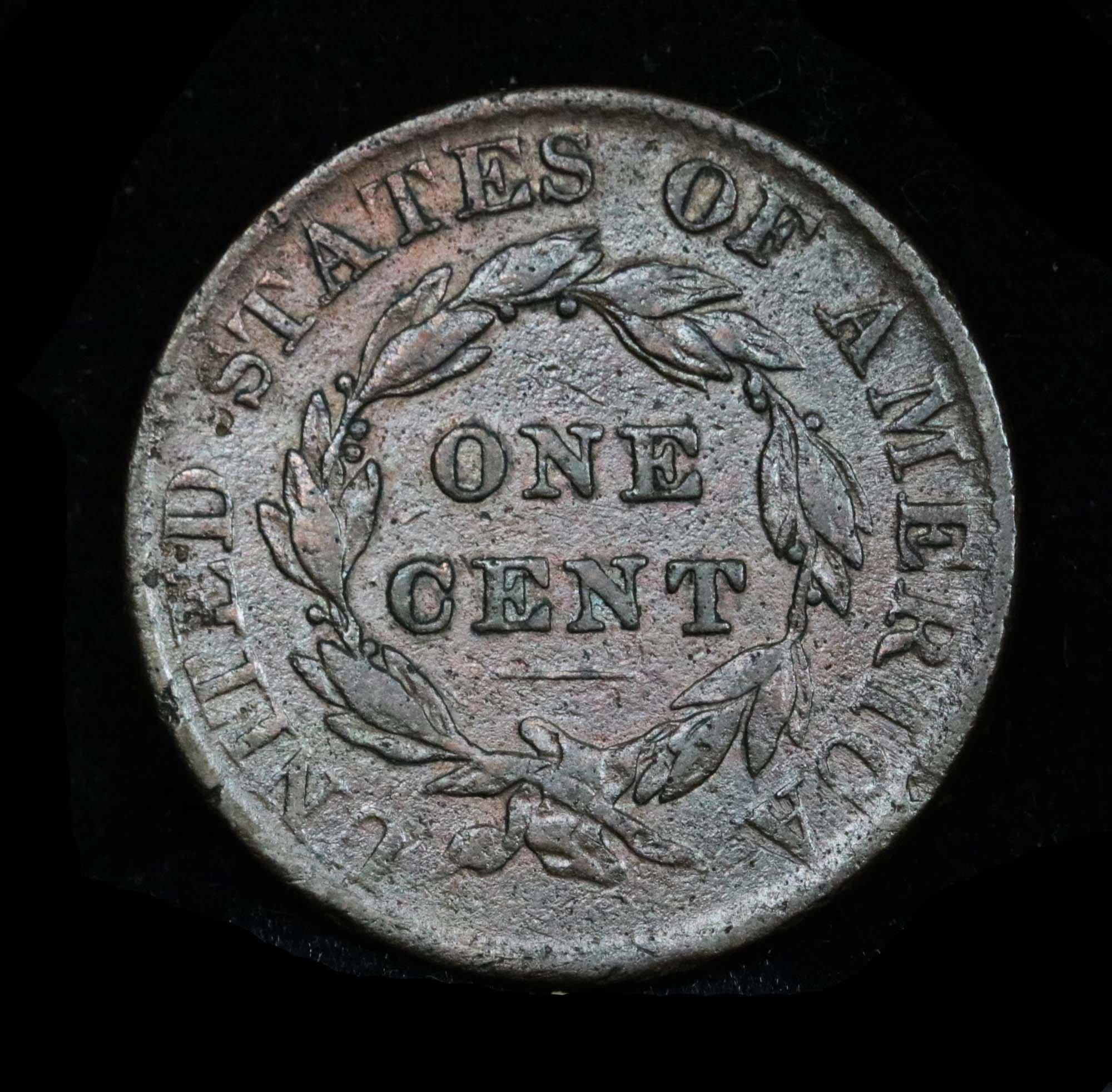 1824 Coronet Head Large Cent 1c Grades vf details nice detail for the grade