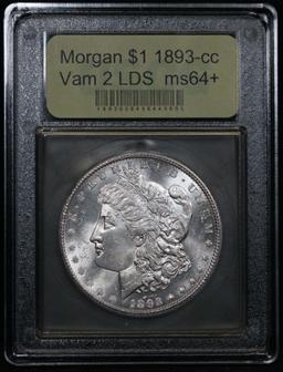 ***Auction Highlight*** 1893-cc Vam 2 LDS  Morgan Dollar $1 Graded Choice+ Unc by USCG (fc)