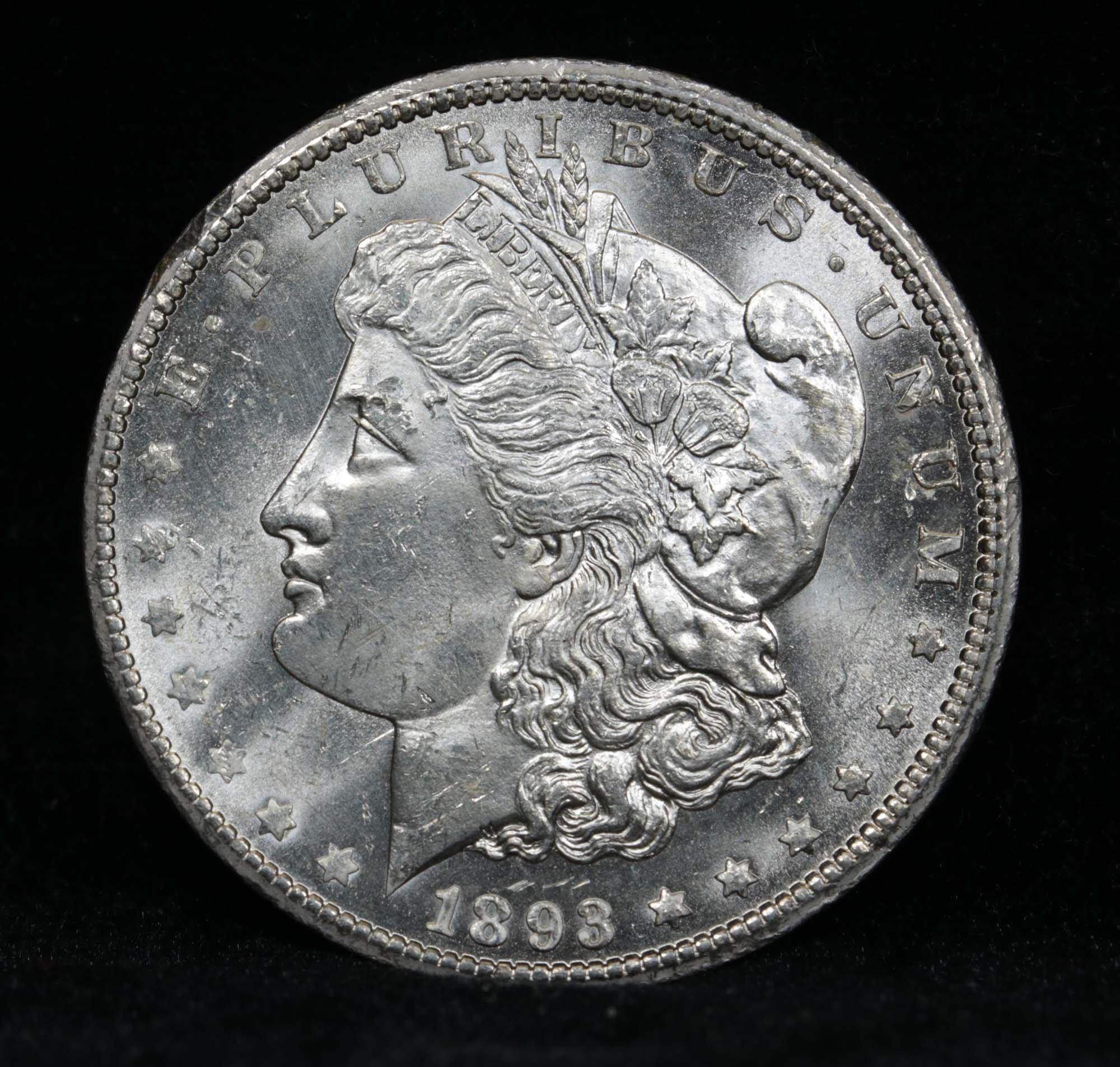 ***Auction Highlight*** 1893-cc Vam 2 LDS  Morgan Dollar $1 Graded Choice+ Unc by USCG (fc)