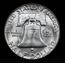 1962-d Franklin Half Dollar 50c Nice Rim Toning Grades Choice+ Unc very near Gem