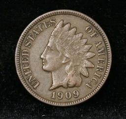 2 diamonds 1909 Indian Cent 1c pleasing chocolate brown color Grades AU, Almost Unc better date