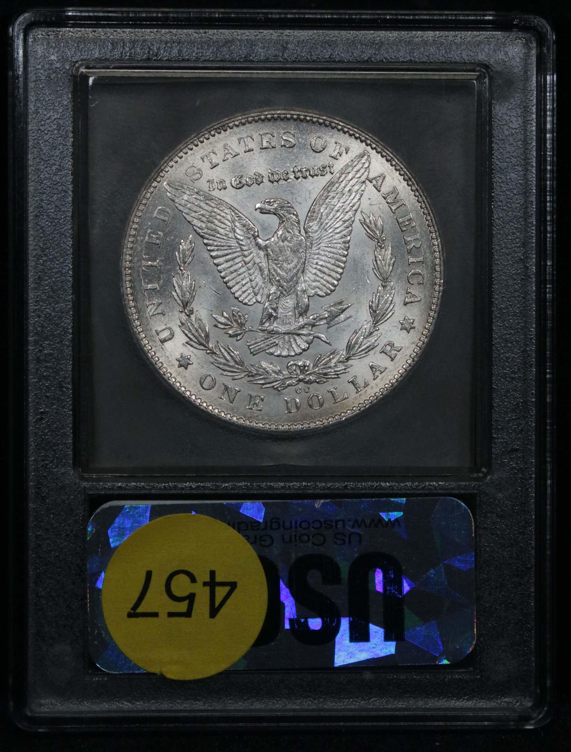 ***Auction Highlight*** Scarce 1878-cc Morgan Dollar $1 Vam 9 Graded Choice+ Unc by USCG PQ (fc)