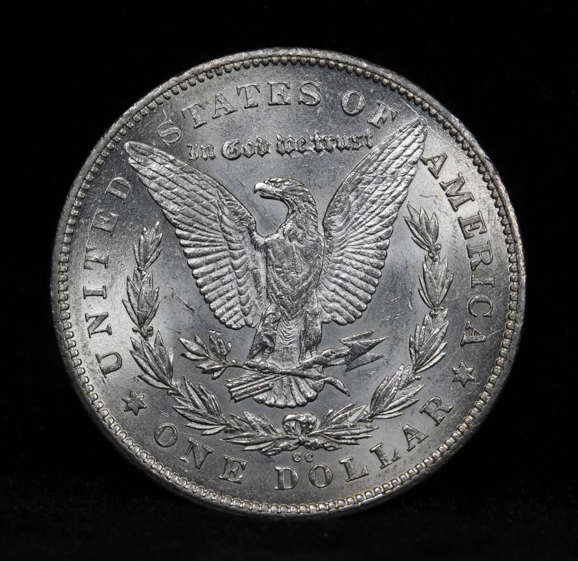 ***Auction Highlight*** Scarce 1878-cc Morgan Dollar $1 Vam 9 Graded Choice+ Unc by USCG PQ (fc)