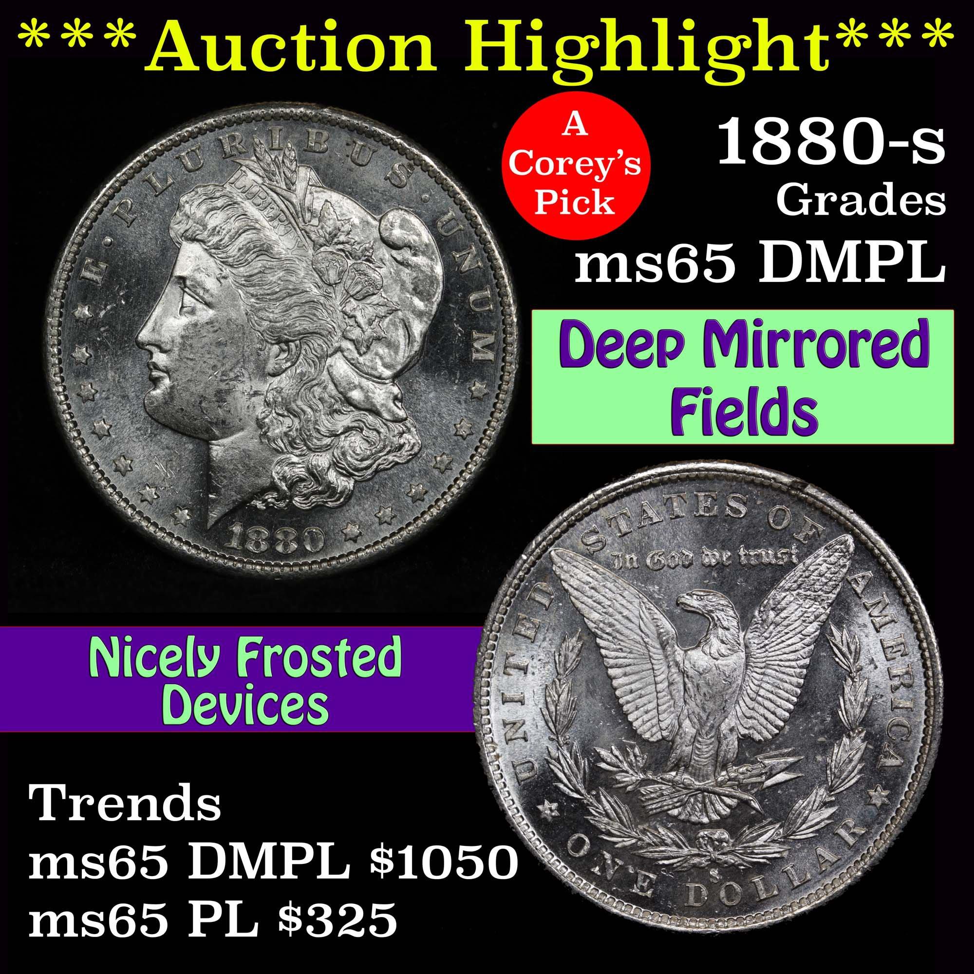 ***Auction Highlight*** 1880-s Morgan Dollar $1 Grades GEM Unc DMPL (fc)