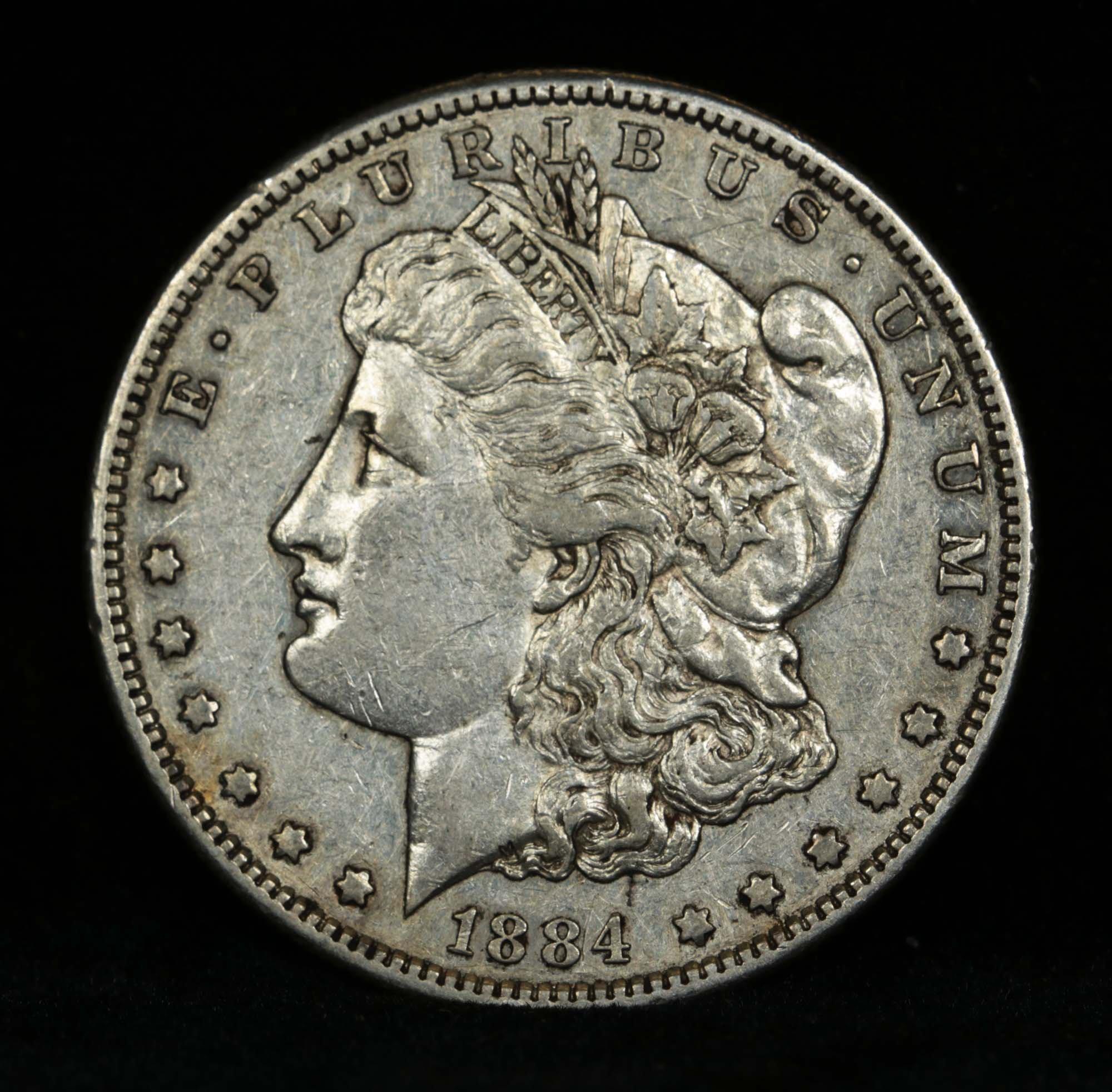 ***Auction Highlight*** Semi PL  1884-s Morgan Dollar $1 Grades Choice AU (fc)