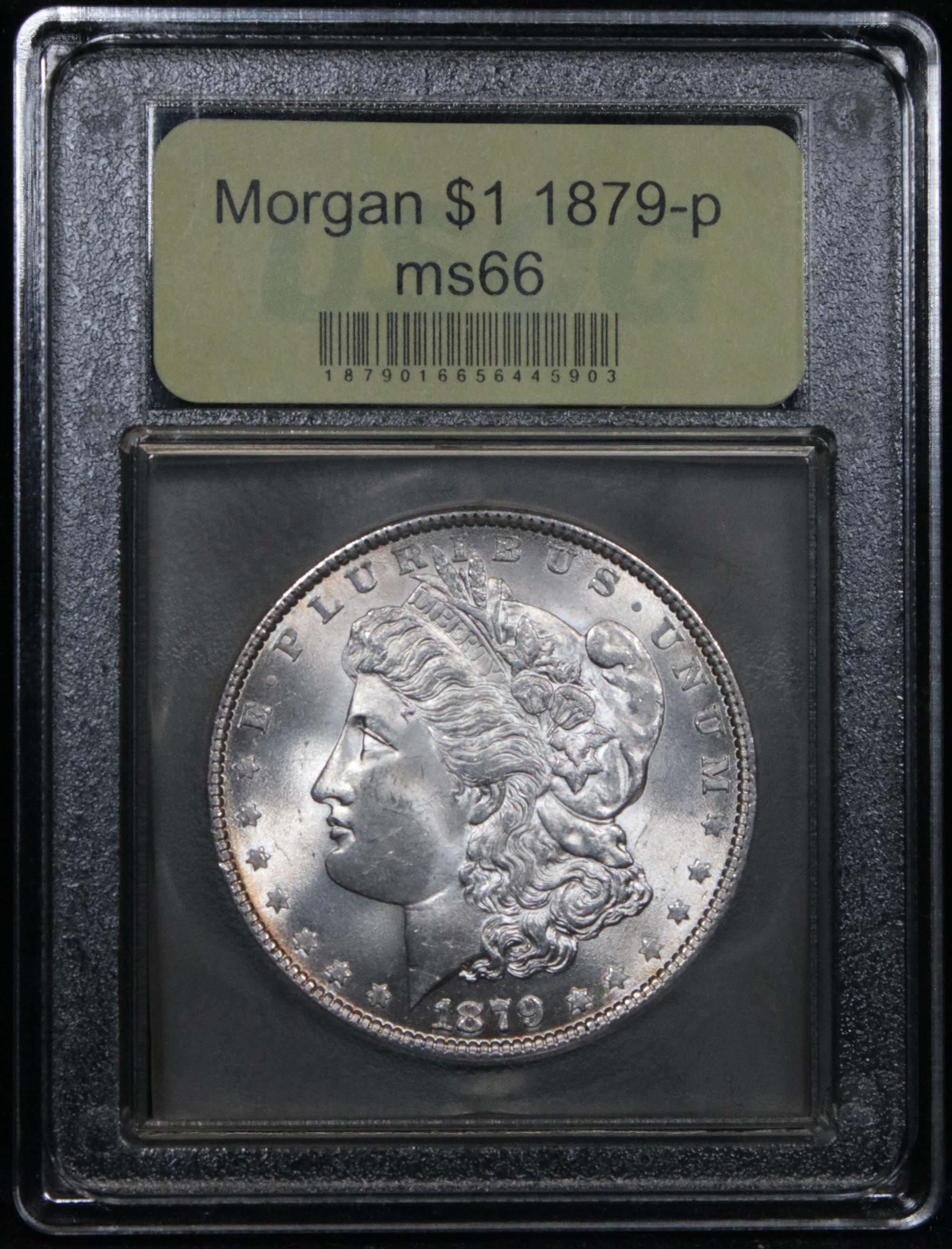 ***Auction Highlight*** Superb example 1879-p Morgan Dollar $1 Grades GEM+ Unc (fc)