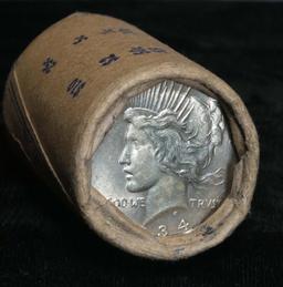 ***Auction Highlight*** Unc Shotgun Roll Peace dollars 1934 & 's' mint on ends Peace Dollar $1 (fc)