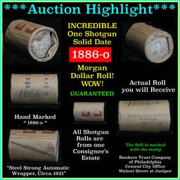 ***Auction Highlight*** Solid date Morgan $1 roll 1886-o, better than avg circ Morgan Dollar $1 (fc)