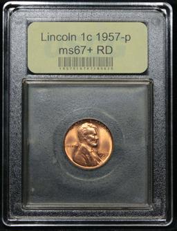 ***Auction Highlight*** Spectacular 1957-p Lincoln 1c Graded GEM++ RD by USCG exceptional color (fc)