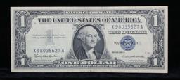 Series 1957B Silver certificate $1 Grades AU, Almost Unc