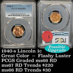 PCGS 1940-s Lincoln Cent 1c Graded ms66 rd by PCGS