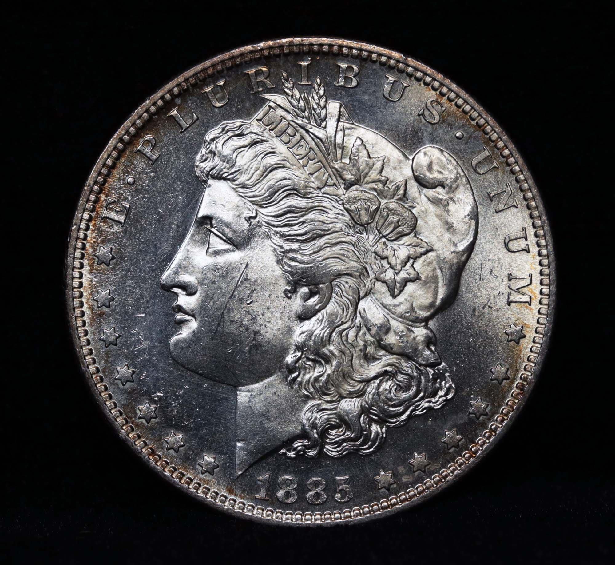 ***Auction Highlight*** 1885-s Morgan Dollar $1 Grades GEM Unc PL (fc)