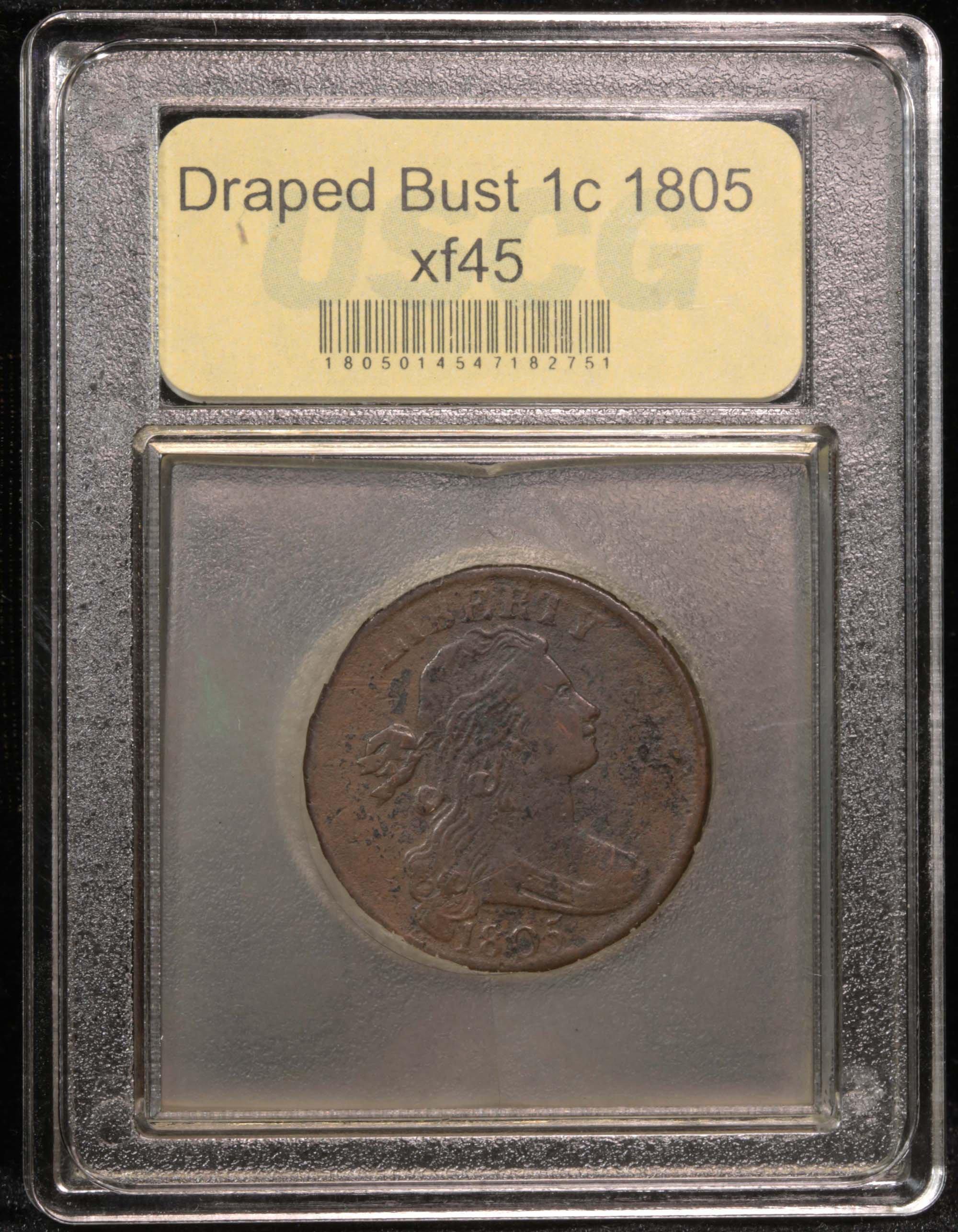 ***Auction Highlight*** 1805 Draped Bust Large Cent 1c Grades xf+ (fc)