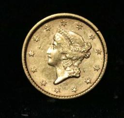 ***Auction Highlight*** 1853-p Gold $1 Grades Select Unc (fc)