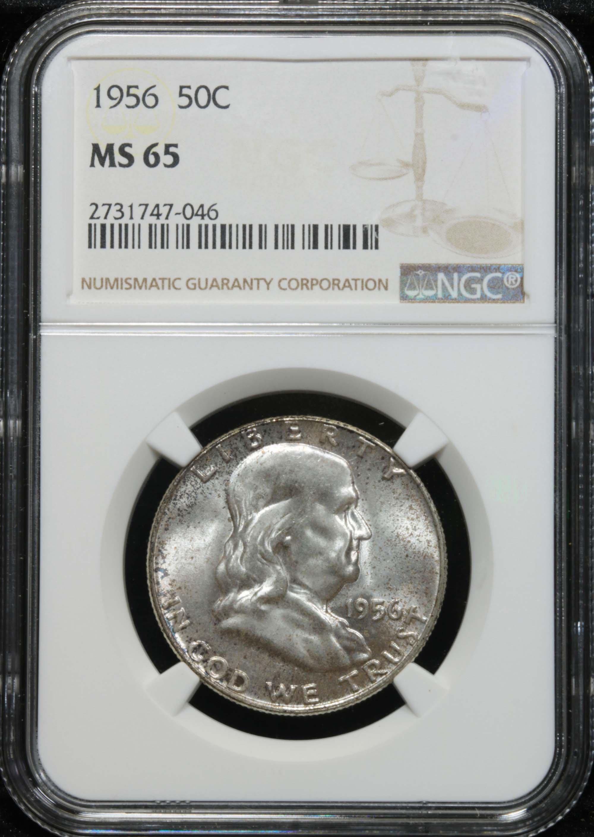 NGC 1956-p Franklin Half Dollar 50c Graded ms65 by NGC