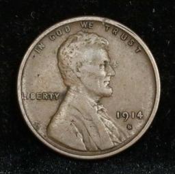 1914-s Lincoln Cent 1c Grades xf