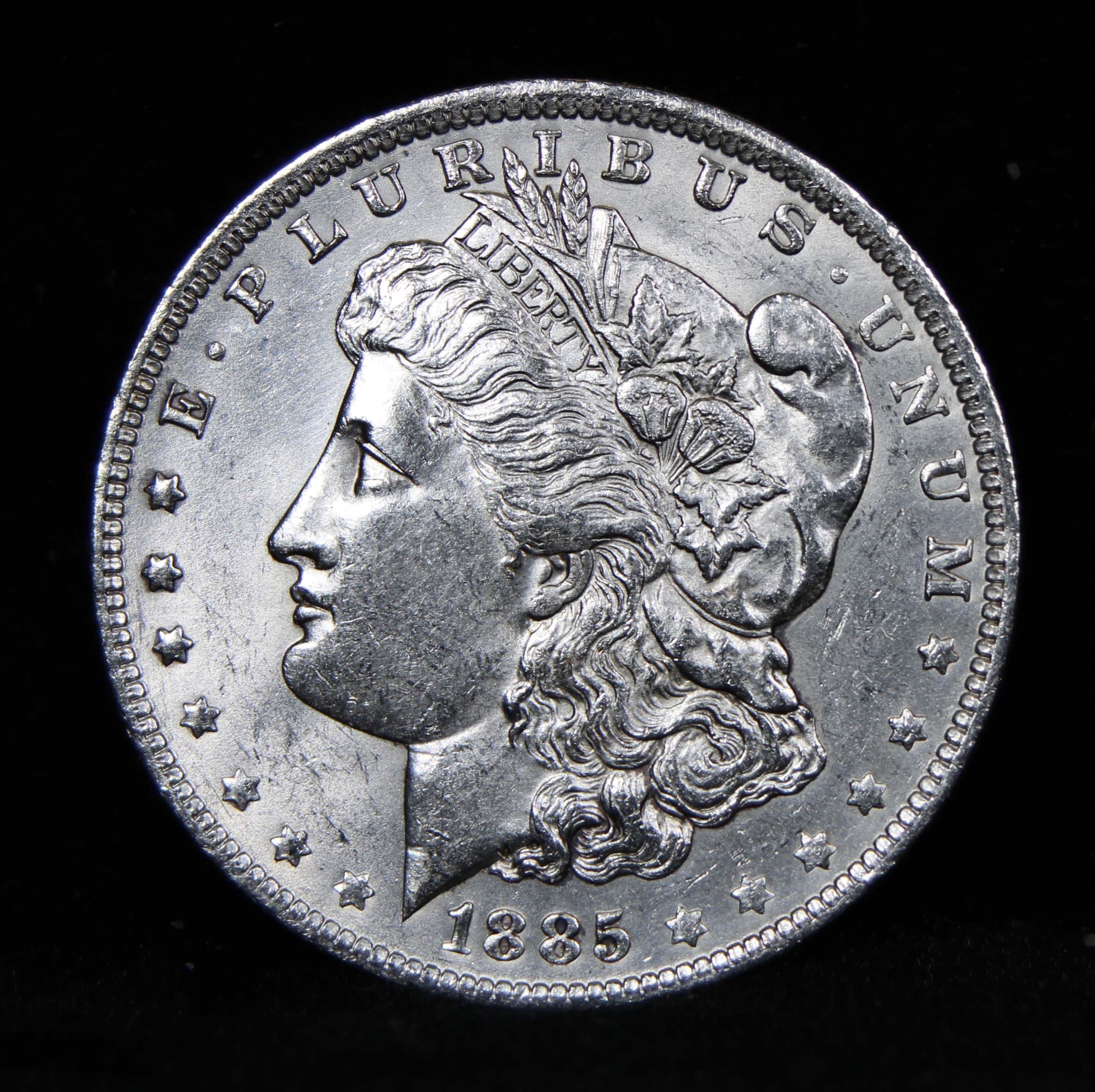 1885-o Morgan Dollar $1 Super Near GEM Grades Choice Unc Clean Cheek