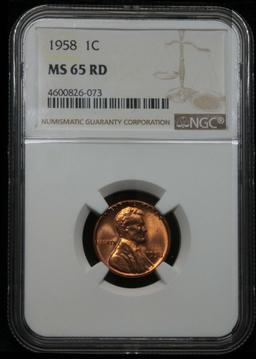 NGC 1958-p Lincoln Cent 1c Graded ms65 rd By NGC