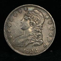 1833 Capped Bust Half Dollar 50c Grades xf+ (fc)