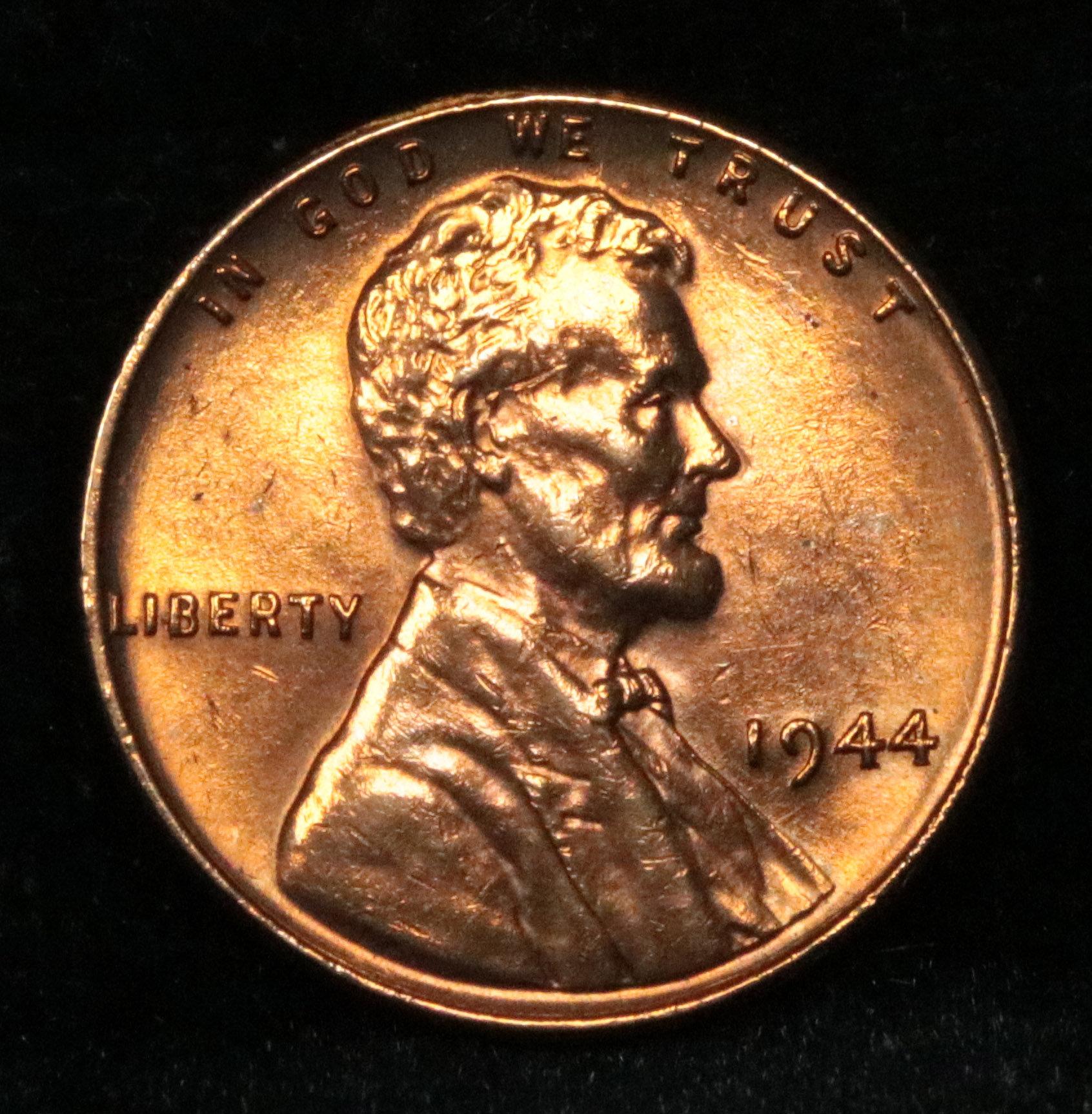 1944-p Lincoln Cent 1c Grades Unc Details