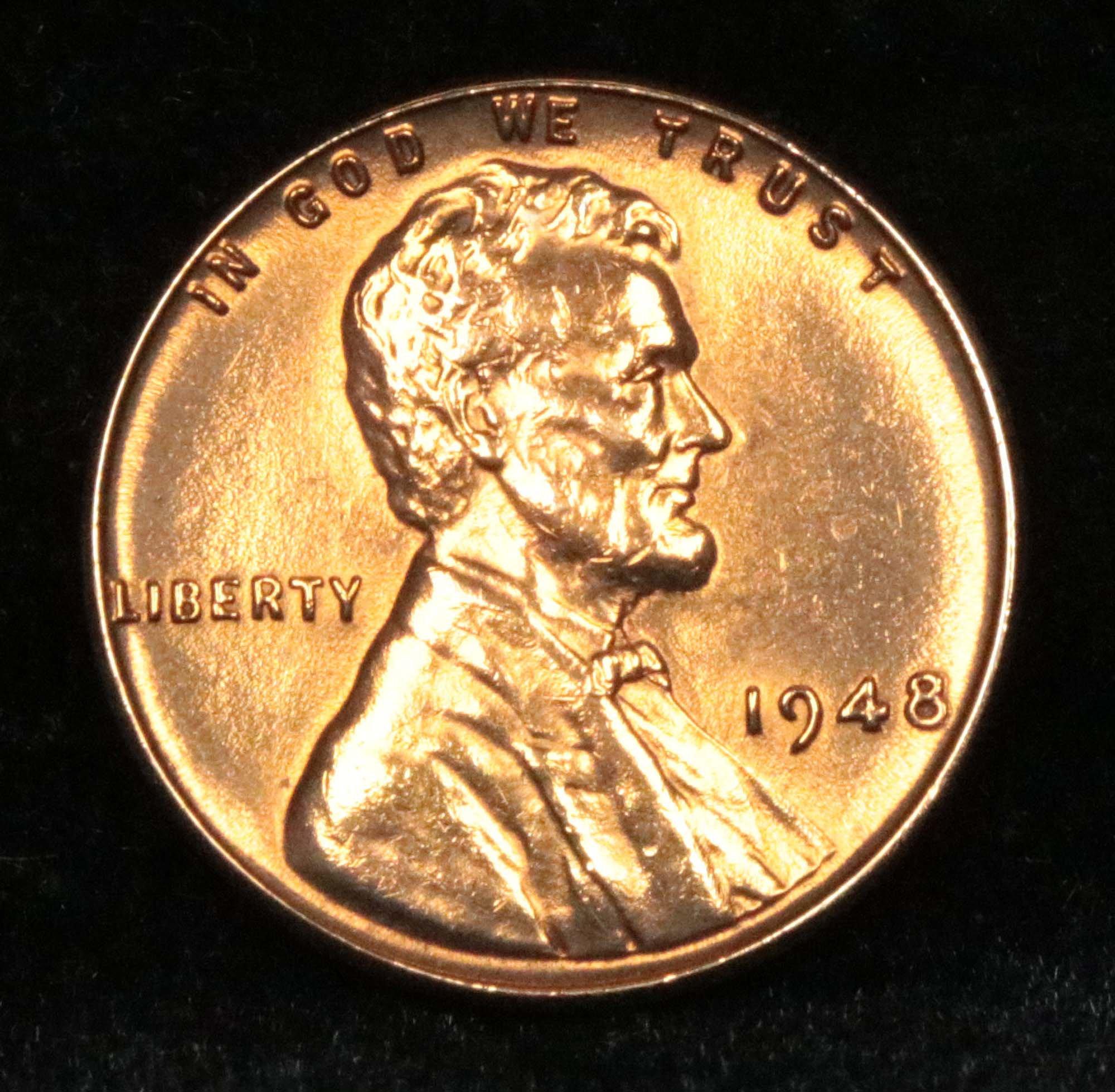 1948-p Lincoln Cent 1c Grades Unc Details