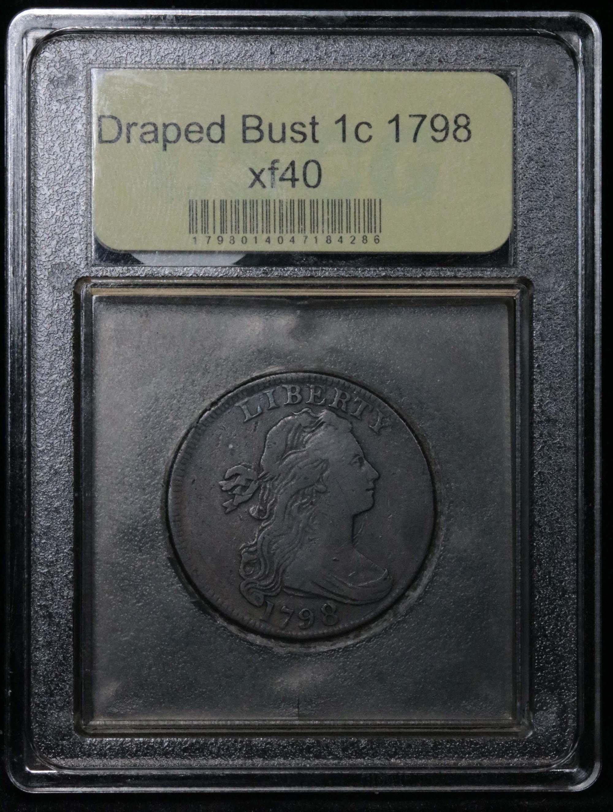 ***Auction Highlight*** 1798 Draped Bust Large Cent 1c Graded xf by USCG. T