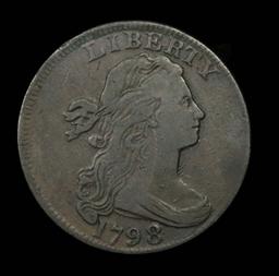 ***Auction Highlight*** 1798 Draped Bust Large Cent 1c Graded xf by USCG. T