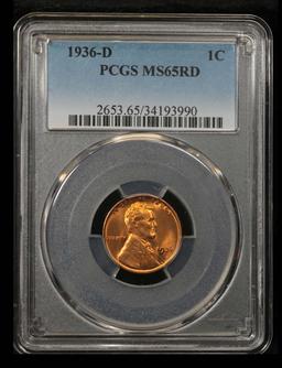 PCGS 1936-d Lincoln Cent 1c Graded ms65 rd By PCGS