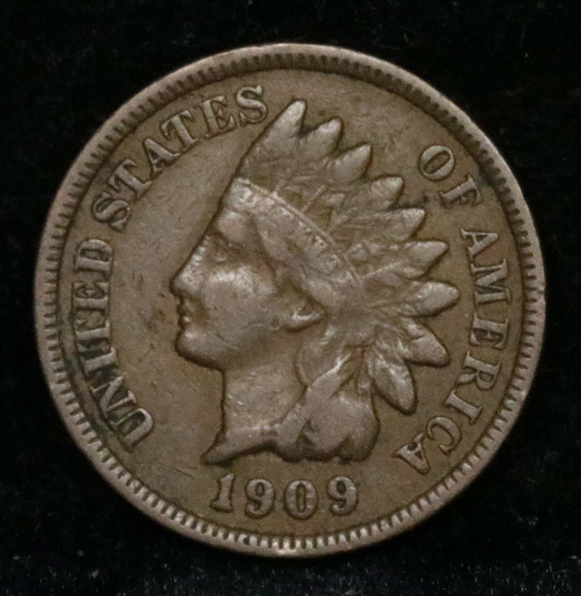 1909 Indian Cent 1c Grades vf, very fine