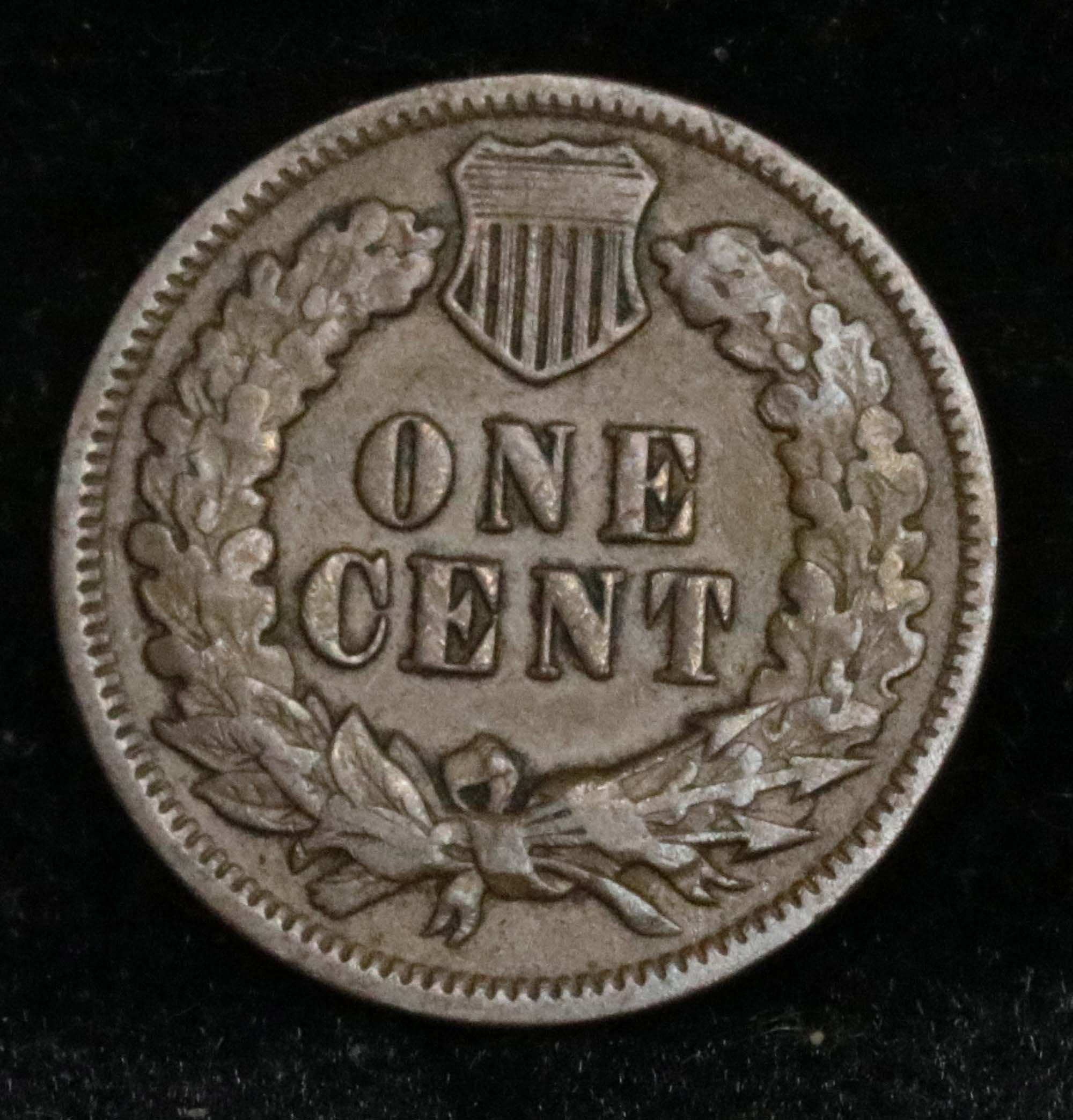 1893 Indian Cent 1c Grades f+