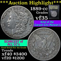 ***Auction Highlight*** 1889-cc Morgan Dollar $1 Graded vf++ by USCG. King