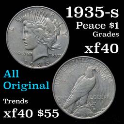 1935-s Peace Dollar $1 Grades xf